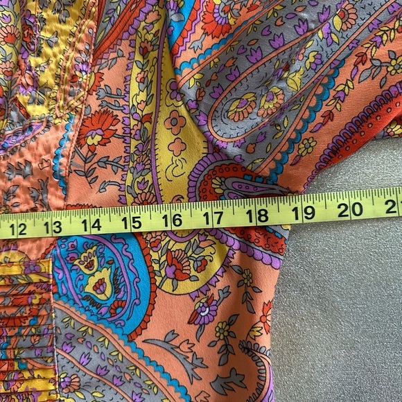 Magazine 100% Silk Multicolored Paisley Mini Dress (663) - Picture 10 of 14